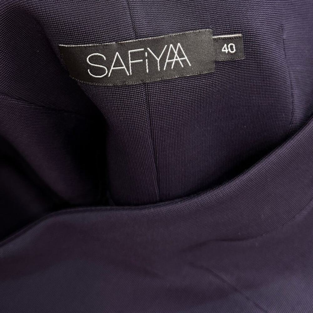 Safiyaa Deep Navy One Shoulder Asymmetric Hem Cocktail Dress Size FR 40 US 8 - Picture 6 of 7